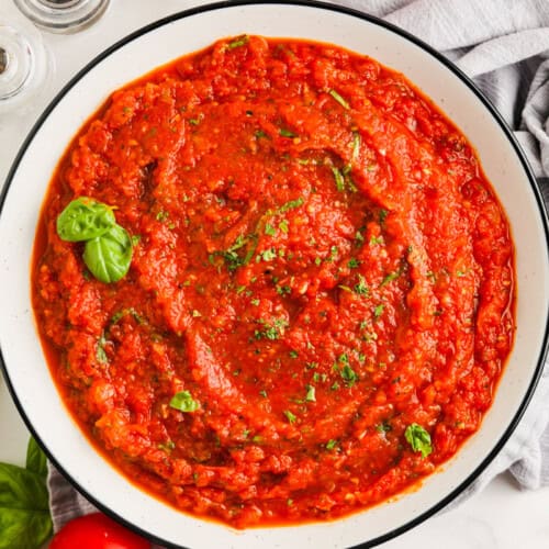 A bowl of fresh tomato sauce