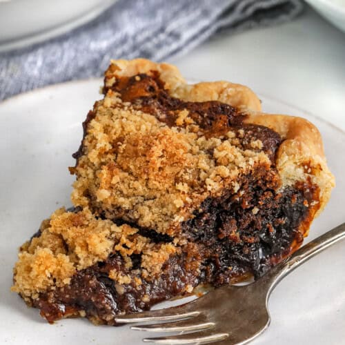 plated slice of Shoofly Pie