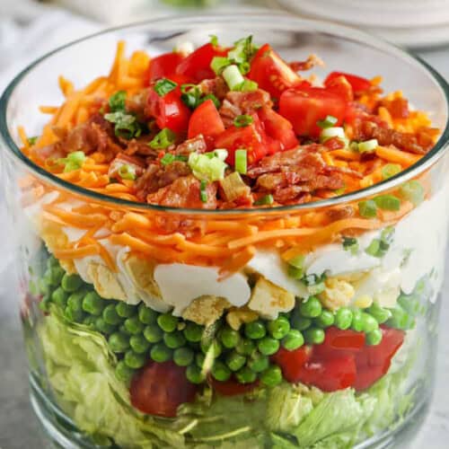 dish of 7 Layer Salad