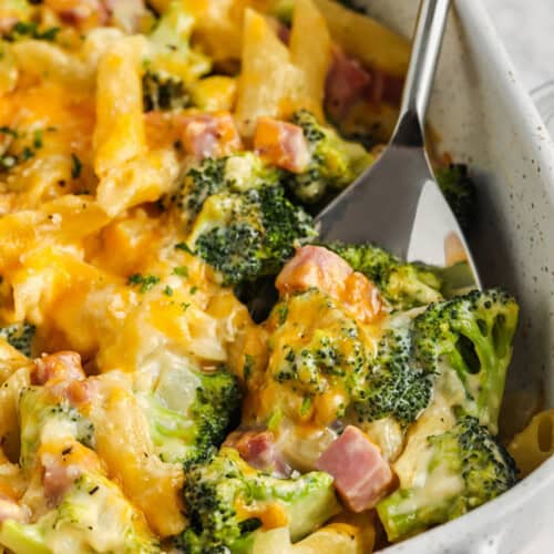 close up of Broccoli Cheese Casserole