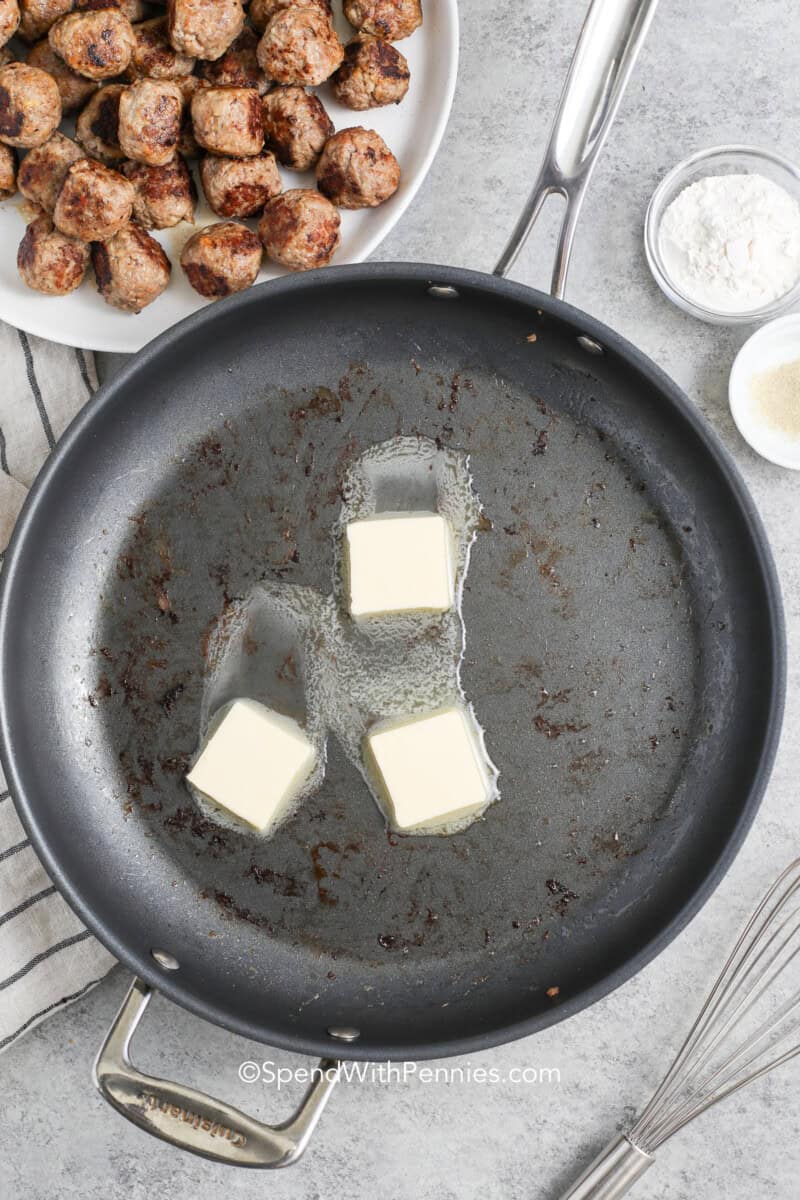 butter in a skillet