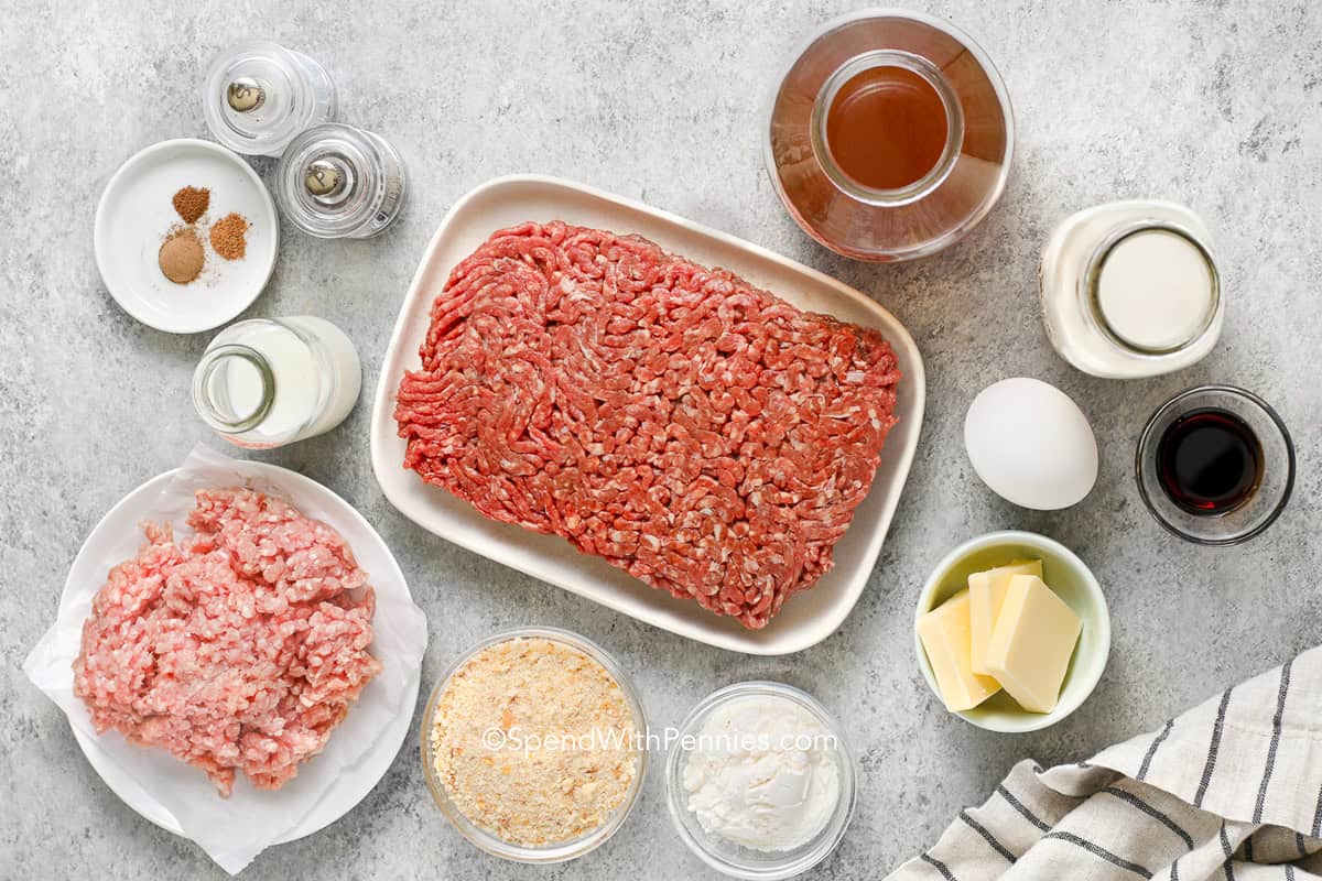 ingredients for a Swedish meatball recipe on the counter