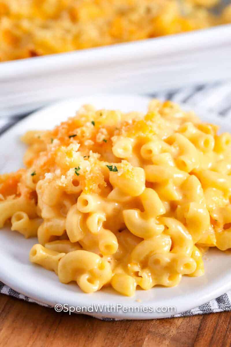 plated Velveeta Mac and Cheese