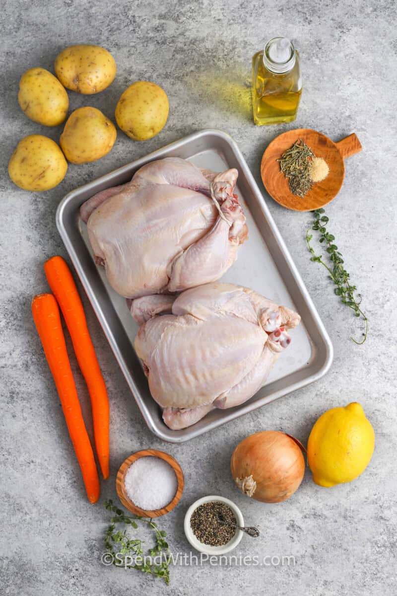 ingredients to make Roasted Cornish Hen
