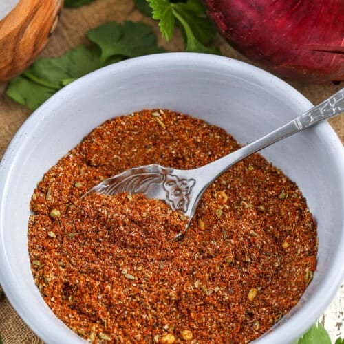Taco Seasoning in a bowl with a spoon