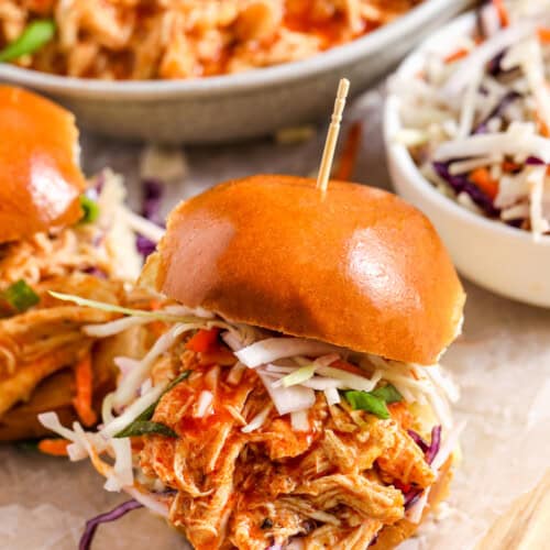 Slow Cooker Buffalo Chicken on buns