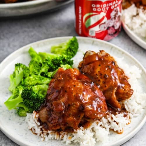Coca Cola Chicken on rice with broccoli