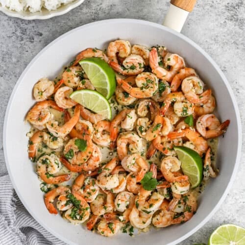 pan of Cilantro Lime Shrimp