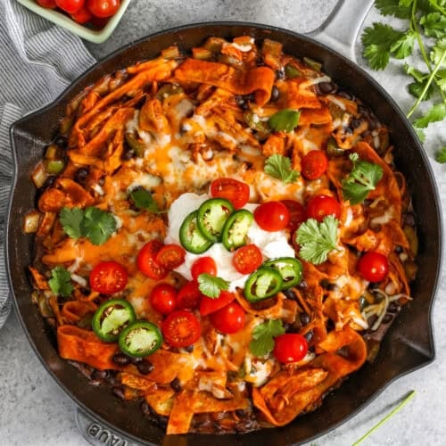 Enchilada Skillet in the pan