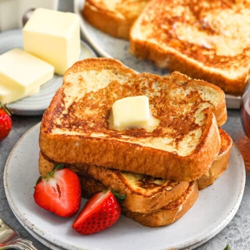 plate of French Toast Recipe with butter