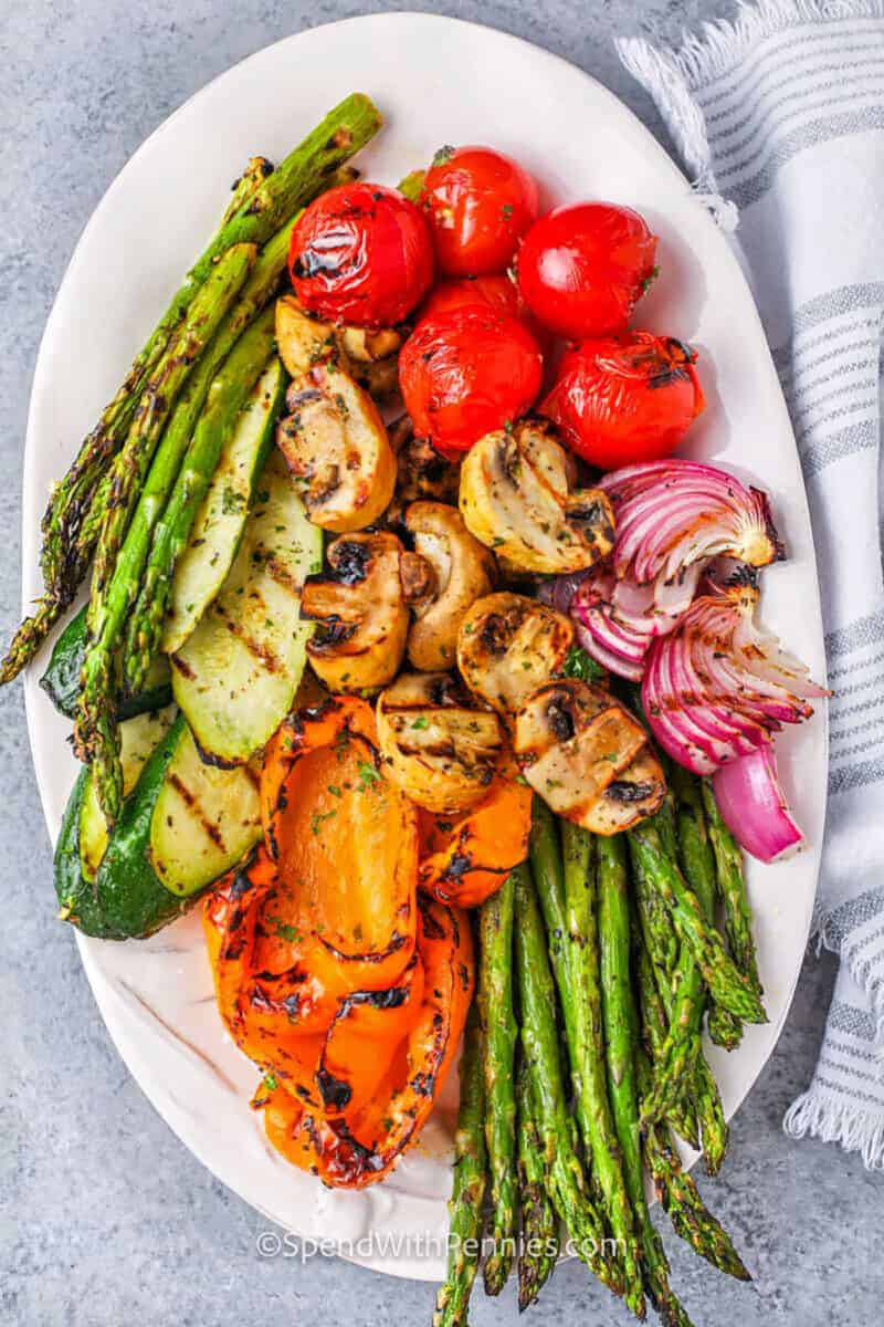 plated Grilled Vegetables