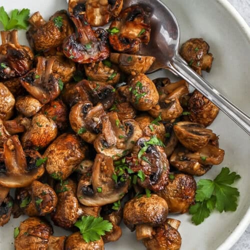 roasted mushrooms on a plate
