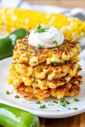 stack of Corn Fritters