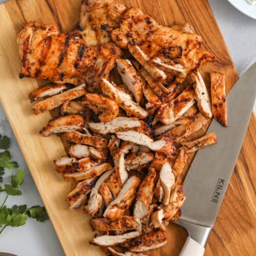 juicy Copycat Chipotle Chicken cut into pieces