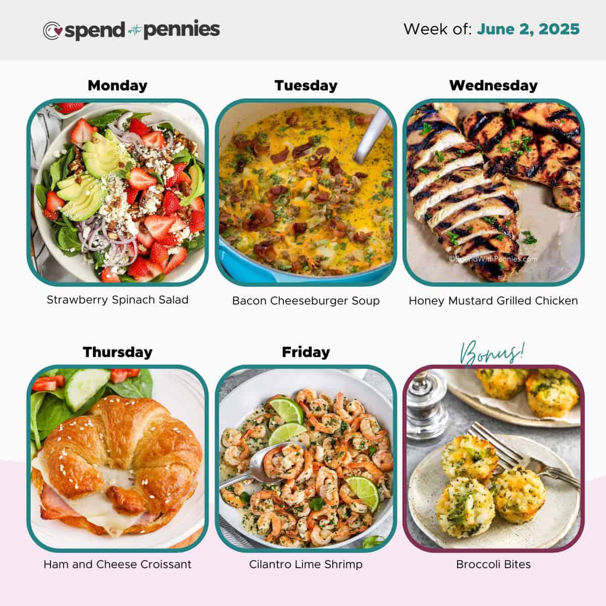 Weekly Meal Plan June 2, 2025 Menu
