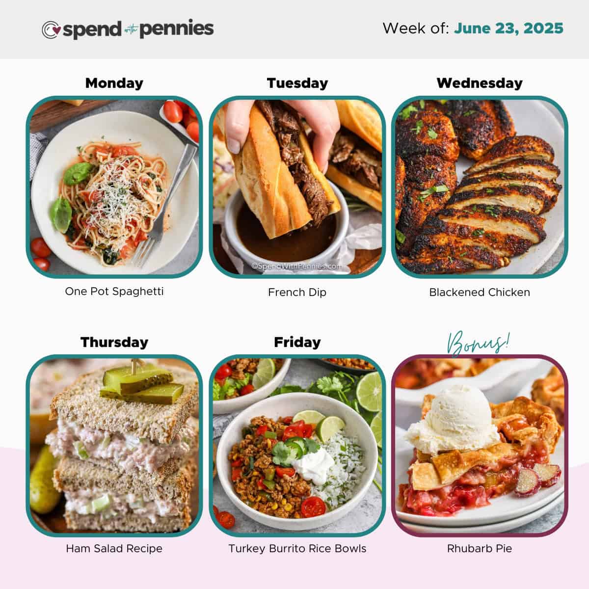 Weekly Meal Plan June 23, 2025 Menu