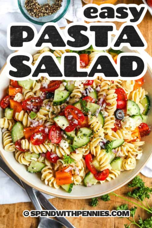 Easy Pasta Salad in a bowl