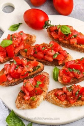 classic Bruschetta on bread