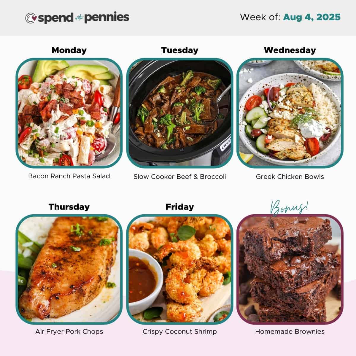 Weekly Meal Plan Aug 4, 2025 Hero