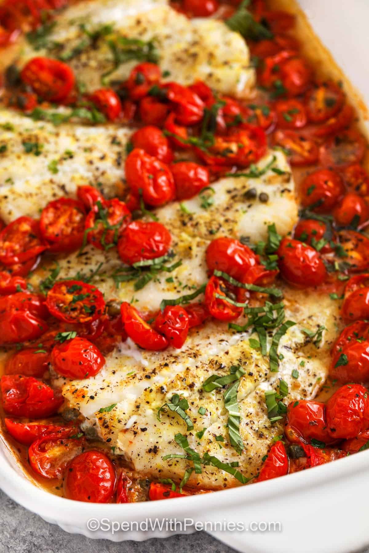 Roasted cod with tomatoes – Spend money Roasted cod with tomatoes – Spend money