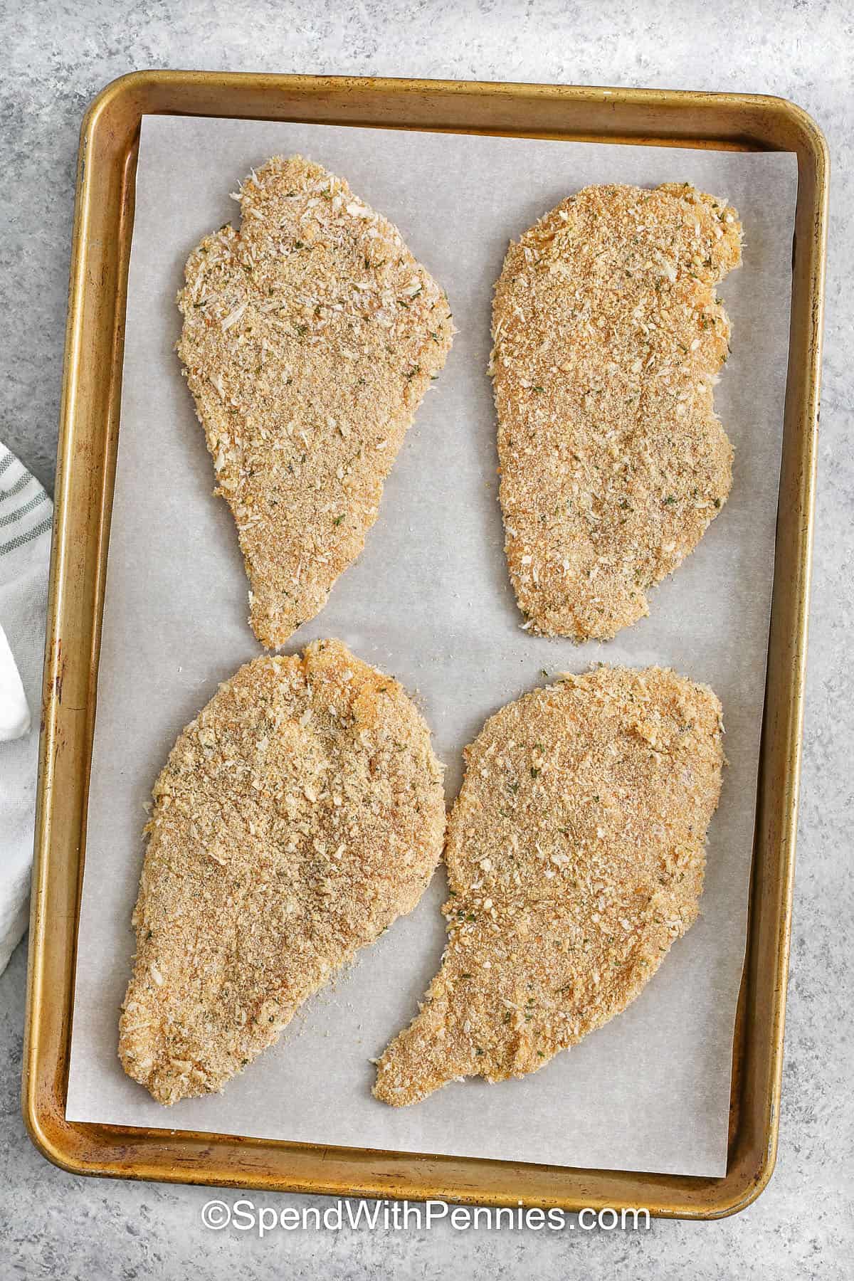breaded Chicken Milanese before cooking