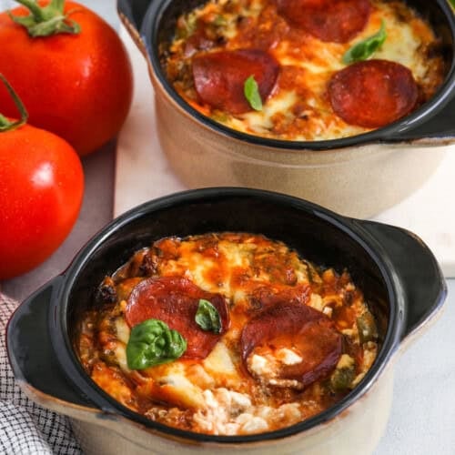 cheesy Cottage Cheese Pizza Bowls