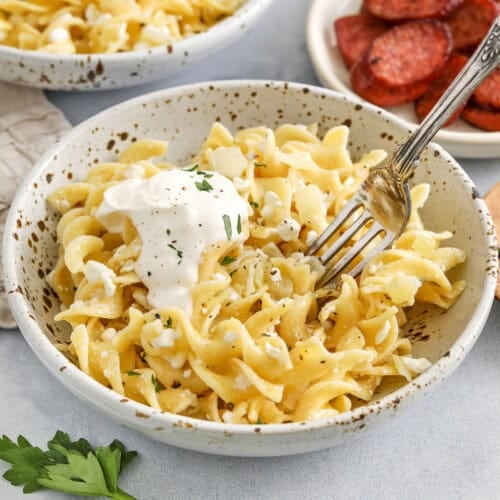 Cottage Cheese and Noodles wwith sour cream