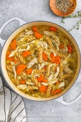 pot of Rotisserie Chicken Soup
