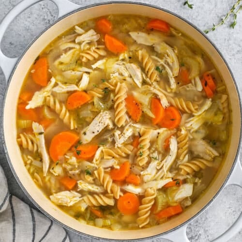 pot of Rotisserie Chicken Soup