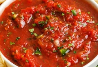 bowl of Homemade Salsa with chips
