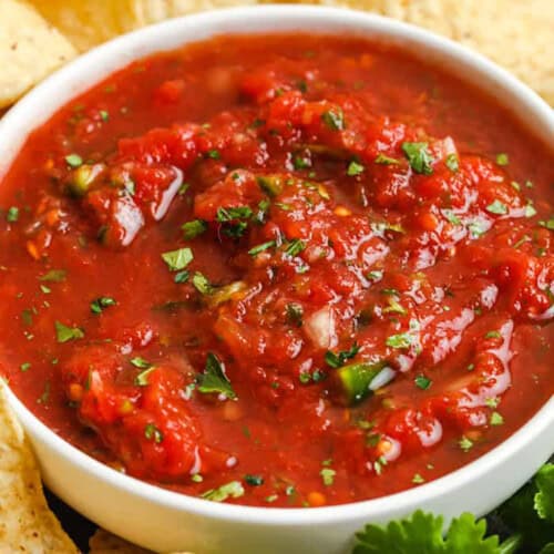 bowl of Homemade Salsa with chips
