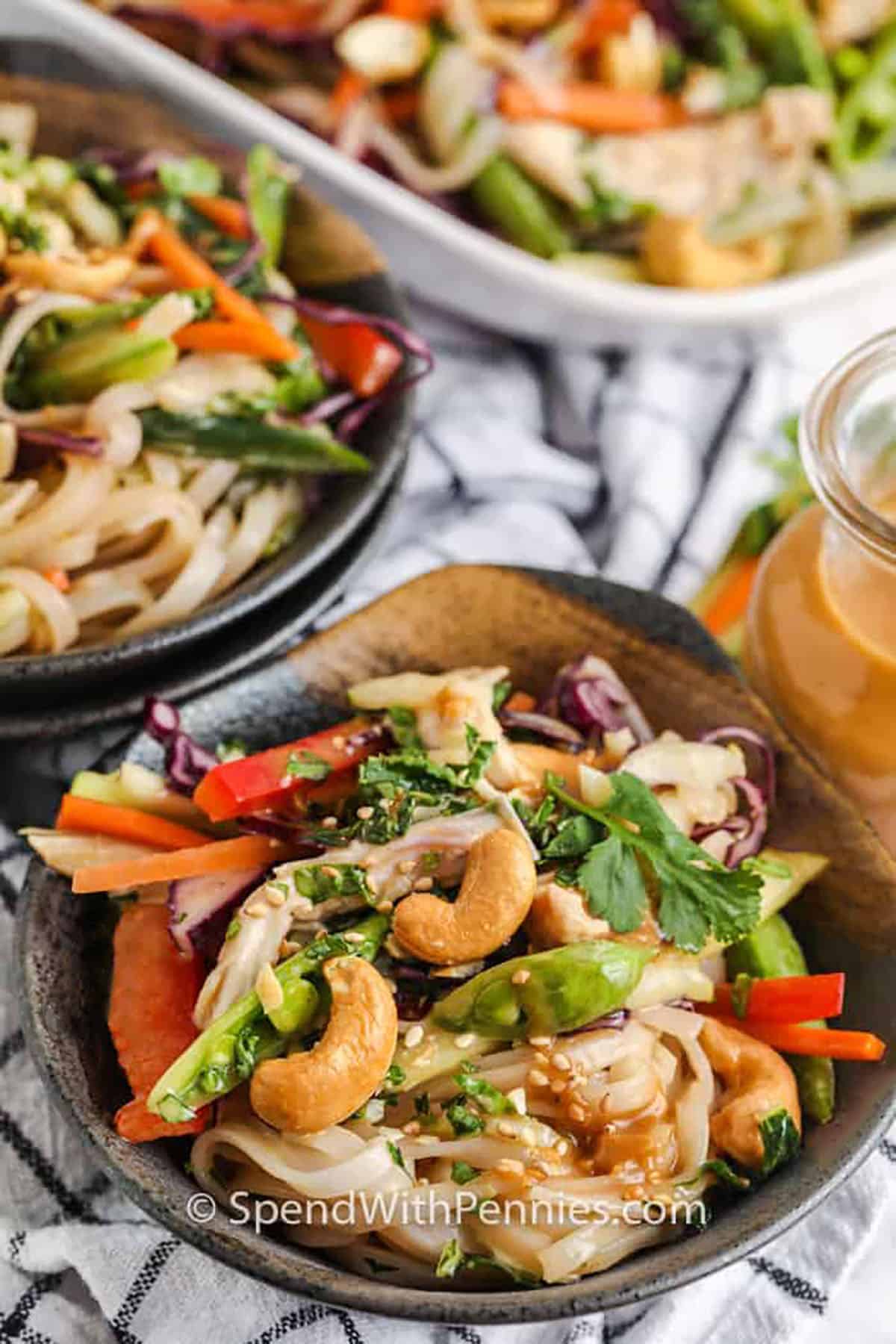 bowls of Sesame Ginger Chicken Noodle