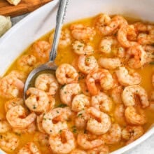 lemon Oven Baked Shrimp in a dish