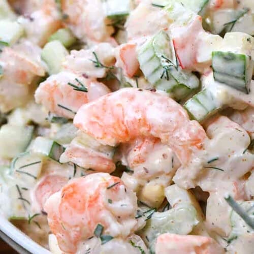 close up of Shrimp Salad