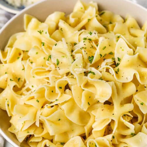 bowl of Buttered Noodles with parmesan