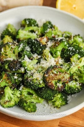 Parmesan Broccoli on a plate