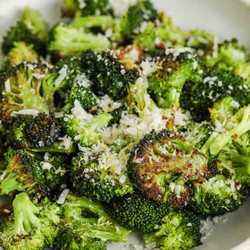 Parmesan Broccoli on a plate