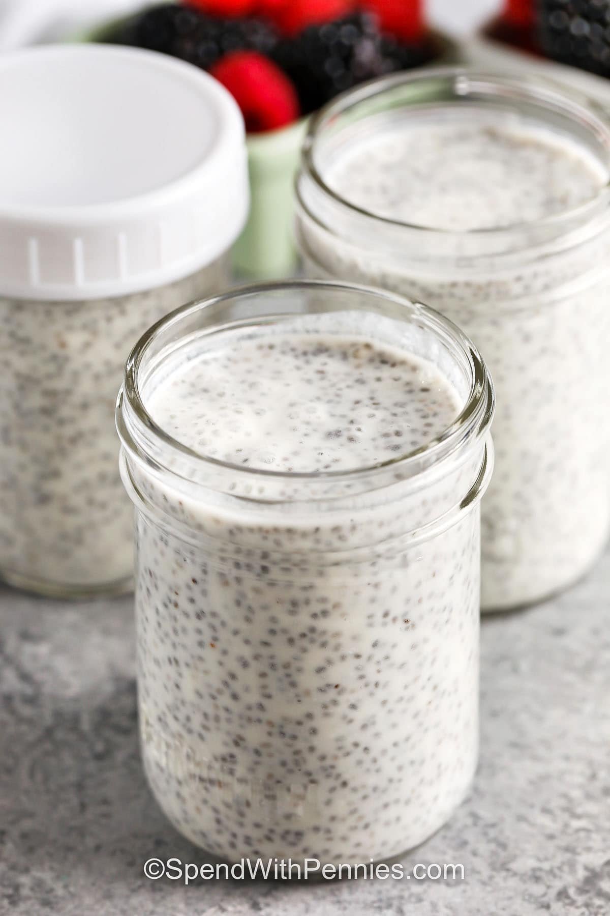 jars of Chia Seed Pudding