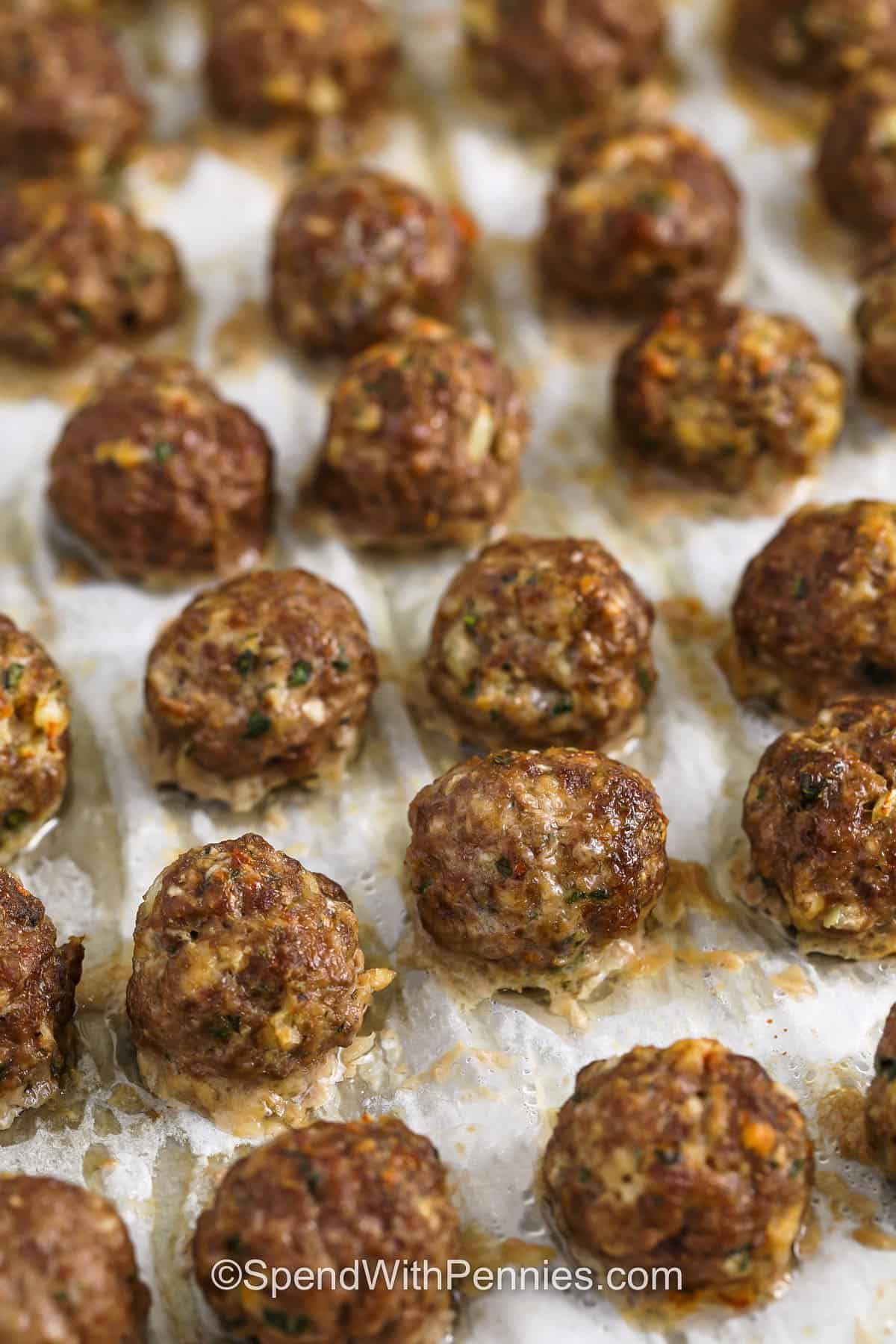 Easy Meatball Recipe on a sheet pan