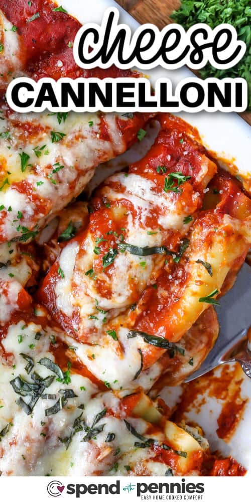 melty Cheese Cannelloni with a title