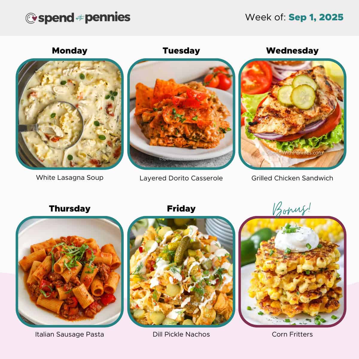 Weekly Meal Plan for Sep 1, 2025 Hero