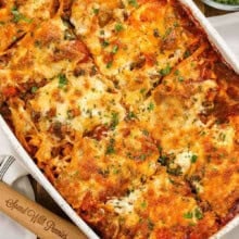 hot and cheesy Baked Spaghetti