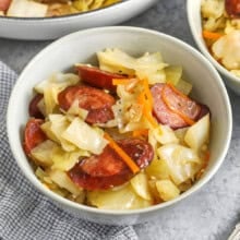 plated Cabbage and Sausage