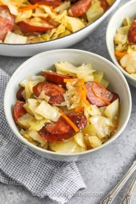 plated Cabbage and Sausage