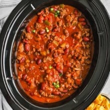 hearty Crockpot Chili in the pot