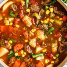pot of Vegetable Beef Soup