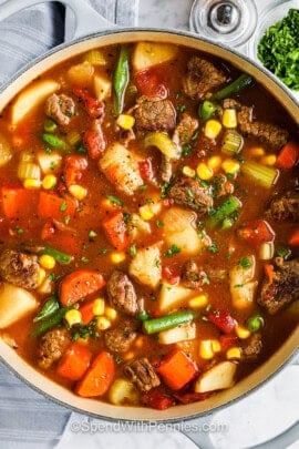 pot of Vegetable Beef Soup