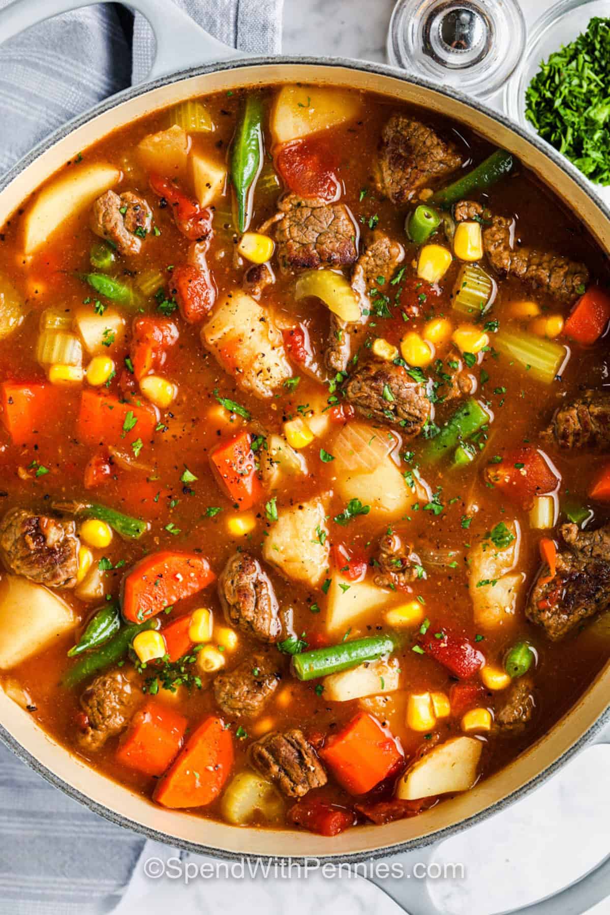 pot of Vegetable Beef Soup