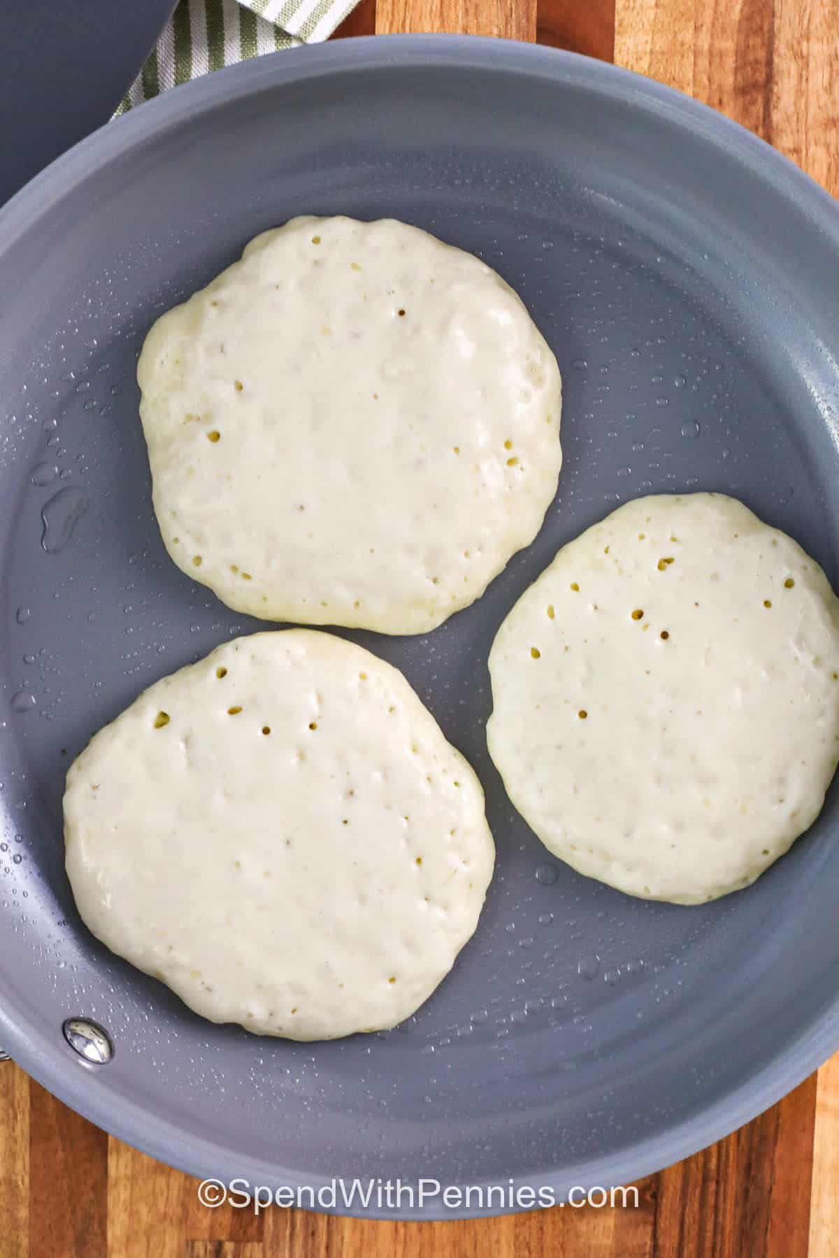 Pancake Recipe cooking in pan