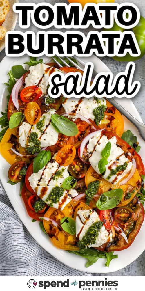 Tomato Burrata Salad with balsamic and a title